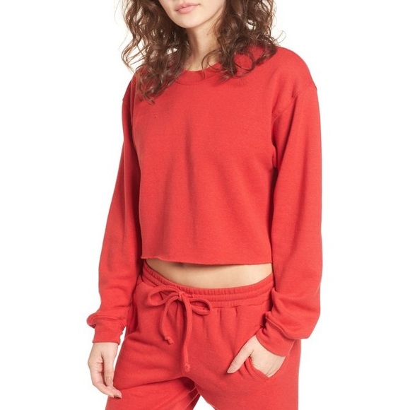 SUB_URBAN RIOT Tops - 🚨SO SOFT & COMFY Crop Sweatshirt - Cherry 🍒
